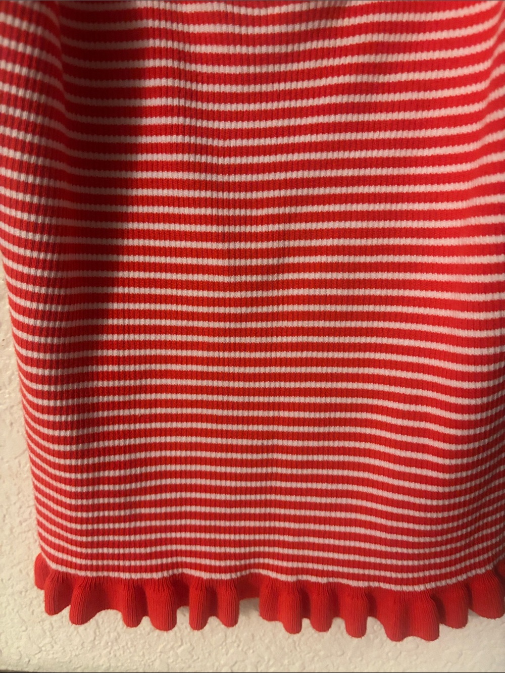Free Assembly Red & White Striped Ruffle-Hem Tank - Picture 4 of 5